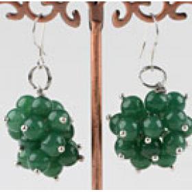 popular cluster style 6mm jade earrings