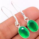 FACETED GREEN ONYX EARRING