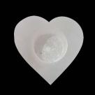Selenite heart tea light holder