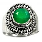FACETED GREEN ONYX RING