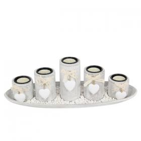 38cm Heart Design 5 Piece Candle Holder (gift Box)