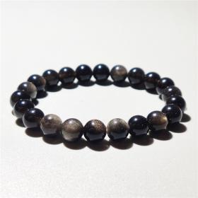 Silver obsidian bracelet