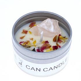 Dried Flower Crystal Stone Aromatherapy Candle (Pink Crystal & Cherry Blossoms)