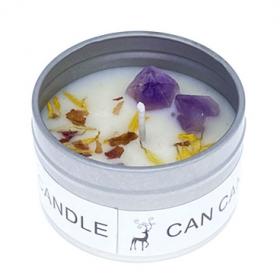 Dried Flower Crystal Stone Aromatherapy Candle (Amethyst & Lavender)