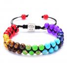 Colorful natural stone double-layer bracelet