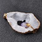 Natural crystal hollow slice pendant